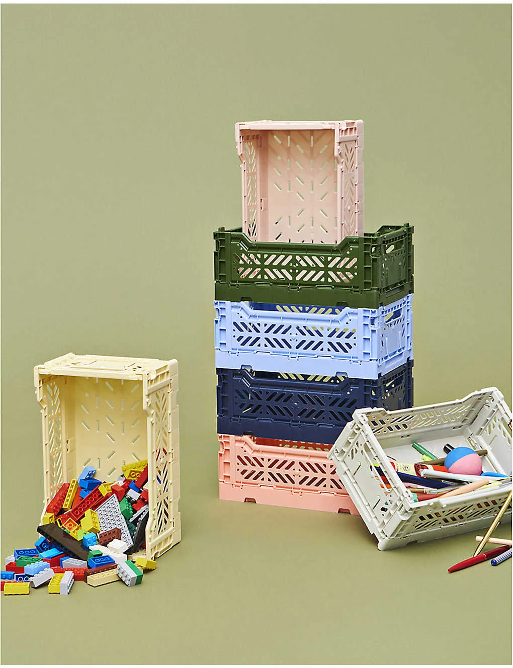 HAY Stackable Medium Crate 14.5cm X 40cm 3 HAY Stackable Medium Crate 14.5cm X 40cm