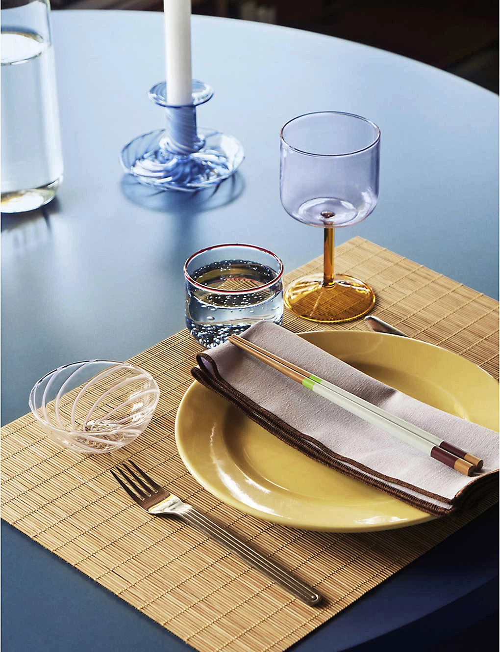 HAY Flare Stripe Glass Candle Holder 11cm 4 HAY Flare Stripe Glass Candle Holder 11cm - Image 2