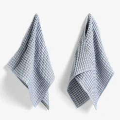 HAY Twist Waffled Cotton Set Of Two Dish Cloths And Two Tea Towels