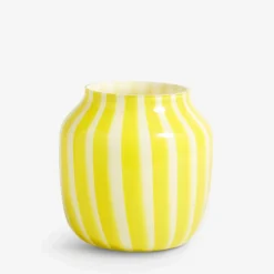 HAY Juice Wide Striped Glass Vase 22cm