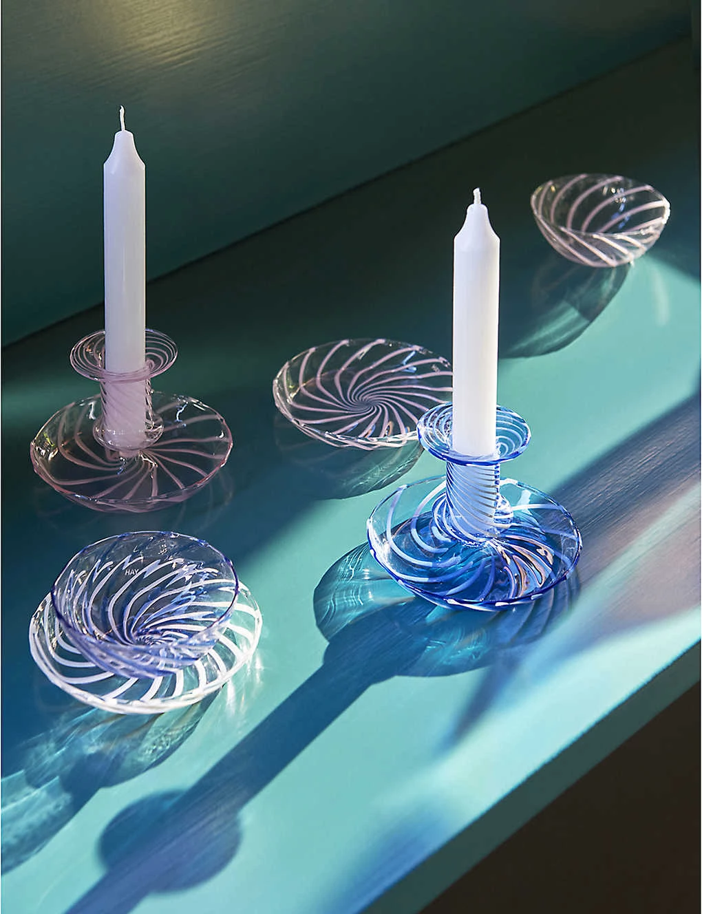 HAY Flare Stripe Glass Candle Holder 11cm 4 HAY Flare Stripe Glass Candle Holder 11cm - Image 2