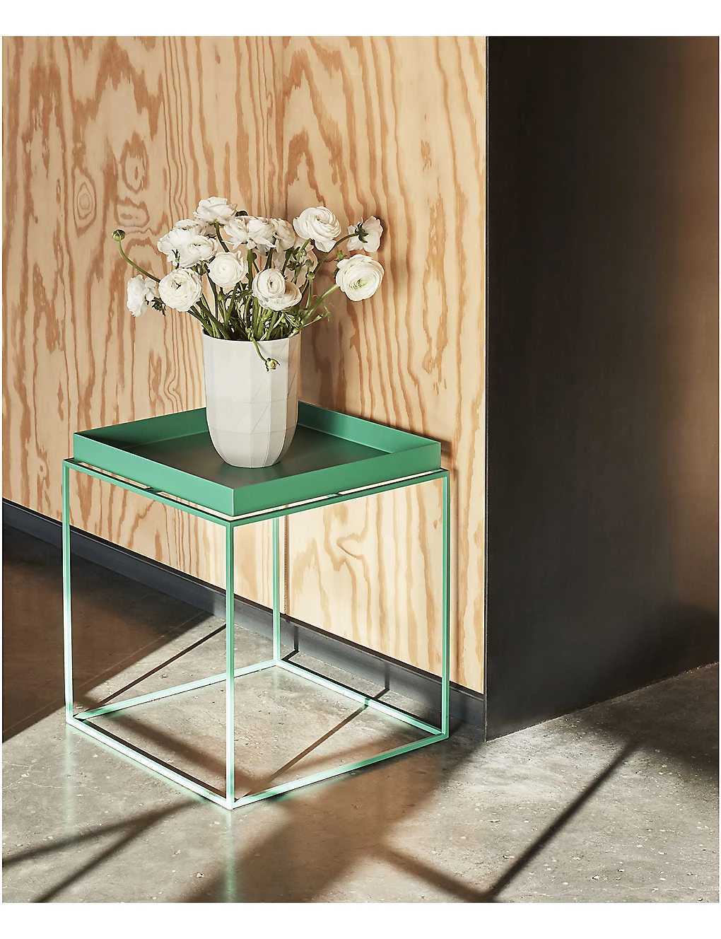 HAY Removable Square Steel Tray Table 44cm Pale Green 4 HAY Removable Square Steel Tray Table 44cm Pale Green - Image 2