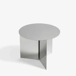 HAY Slit Polished Side Table 35.5cm X 45cm Silver