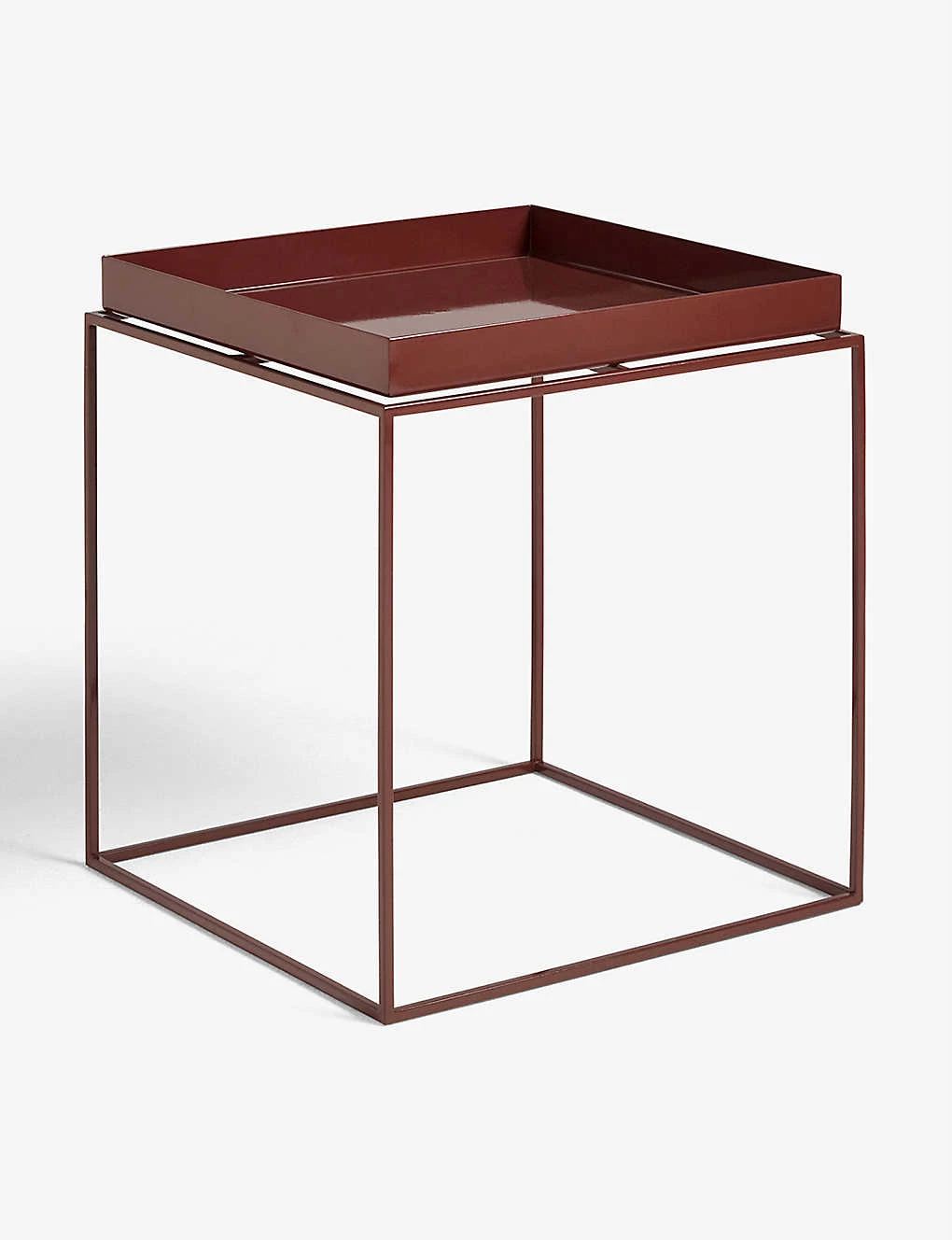 HAY Cube Powder-coated Steel Tray Table 40cm X 40cm Brown 3 HAY Cube Powder-coated Steel Tray Table 40cm X 40cm Brown