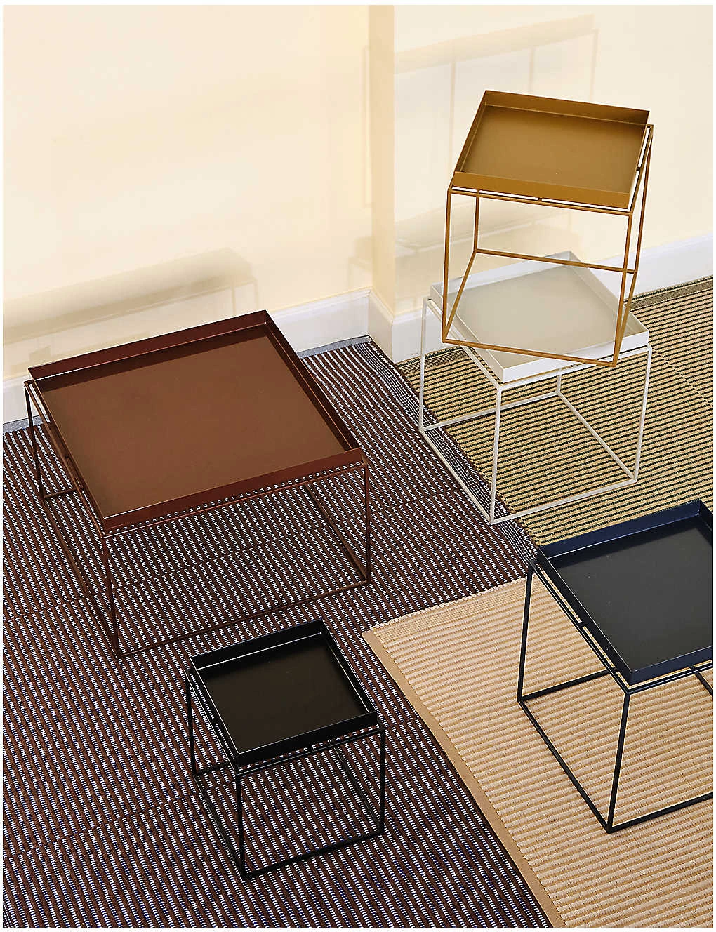 HAY Cube Powder-coated Steel Tray Table 40cm X 40cm Brown 4 HAY Cube Powder-coated Steel Tray Table 40cm X 40cm Brown - Image 2