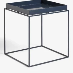 HAY Tray Powder-coated Steel Side Table 44cm Blue