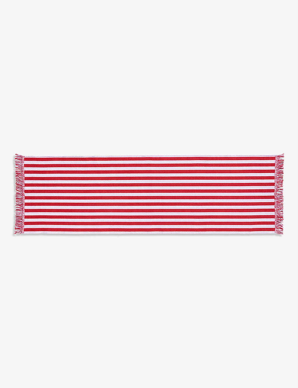 HAY Stripes And Stripes Fringed Cotton Rug 60cm X 200cm 3 HAY Stripes And Stripes Fringed Cotton Rug 60cm X 200cm