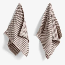 HAY Twist Waffled Cotton Set Of Two Dish Cloths And Two Tea Towels
