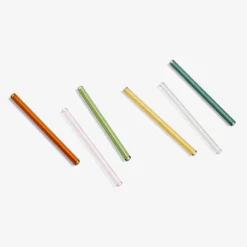 HAY Sip Borosilicate Glass Straws Set Of Six