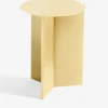 HAY Slit Powder-coated Side Table 47cm X 35cm Pale Yellow